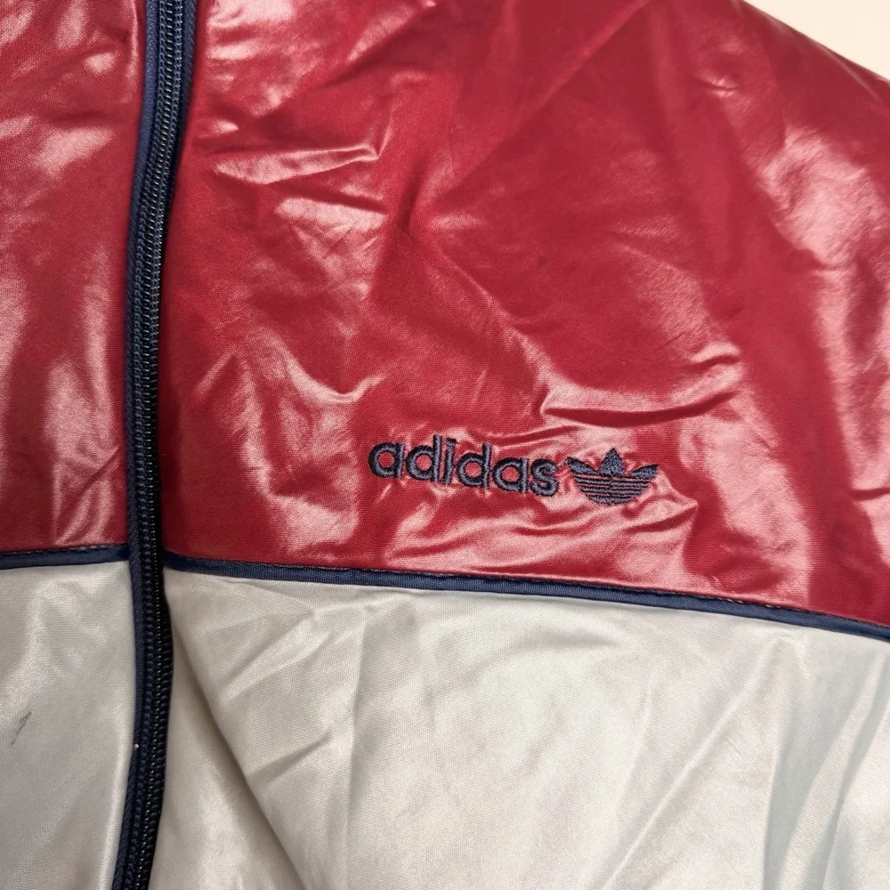 RARE VINTAGE ADIDAS SPORT JACKET 80S SHINY/GLANZEND SZ-S Cotton/Viscose‎ Blend